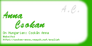 anna csokan business card