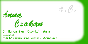 anna csokan business card